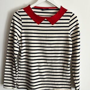 Saint James Navy and Cream Striped Top
